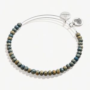 NEW ALEX AND ANI Matte Brilliance Beaded Bangle, Gunmetal Gray